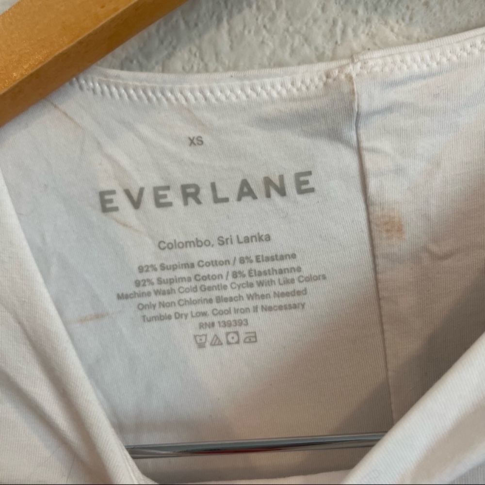 Everlane Supima Cotton Short Sleeve Crew Neck Body Suit White XS - Picture 9 of 9